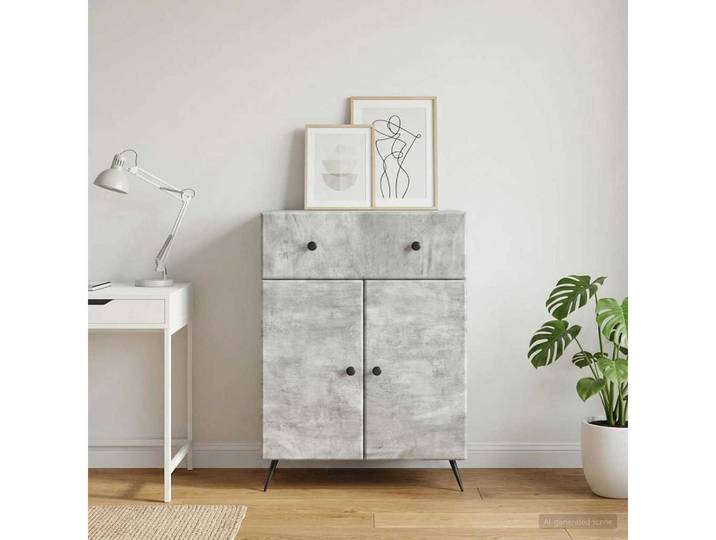 furnicato Buffet Sideboard 66 x 34,5 x 90 cm Betongrau