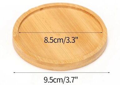 Uplift Picks Mini Bamboo Tray Coaster Wood Saucer For Coffee Cups And Flower Pots round 9.5 Cm