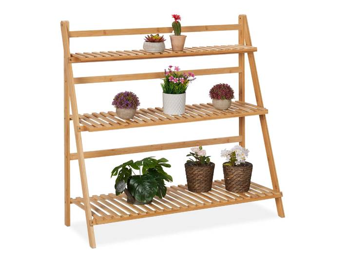 Blumenregal Bambus klappbar Hellbraun