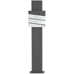 ML-Design ECD Germany Standbriefkasten 170 cm mit Zeitungsfach, Anthrazit-Weiß Marmoroptik, Edelstahl pulverbeschichtet