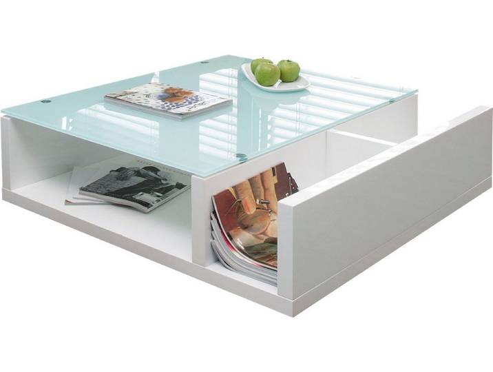 SalesFever Couchtisch Wohnzimmer-Tisch im skandinavischen Stil, Praktisch mit seitlichem Magazinfach