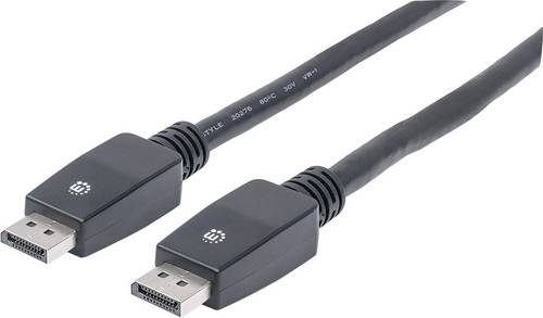 Manhattan DisplayPort Anschlusskabel DisplayPort Stecker, DisplayPort Stecker 10.00m Schwarz 354134 4K UHD, Folienschirm