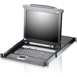 Aten CL5708N 48cm-LCD KVM Switch, USB-PS/2,VGA, 8Ports, DE-Layout, KVM Switch, Schwarz