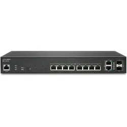 SonicWall Switch SWS12-10FPOE - Switch - managed - 10 x 10/100/1000 (PoE+) + 2 x Gigabit SFP - Desk (10 Ports), Netzwerk Switch, Schwarz