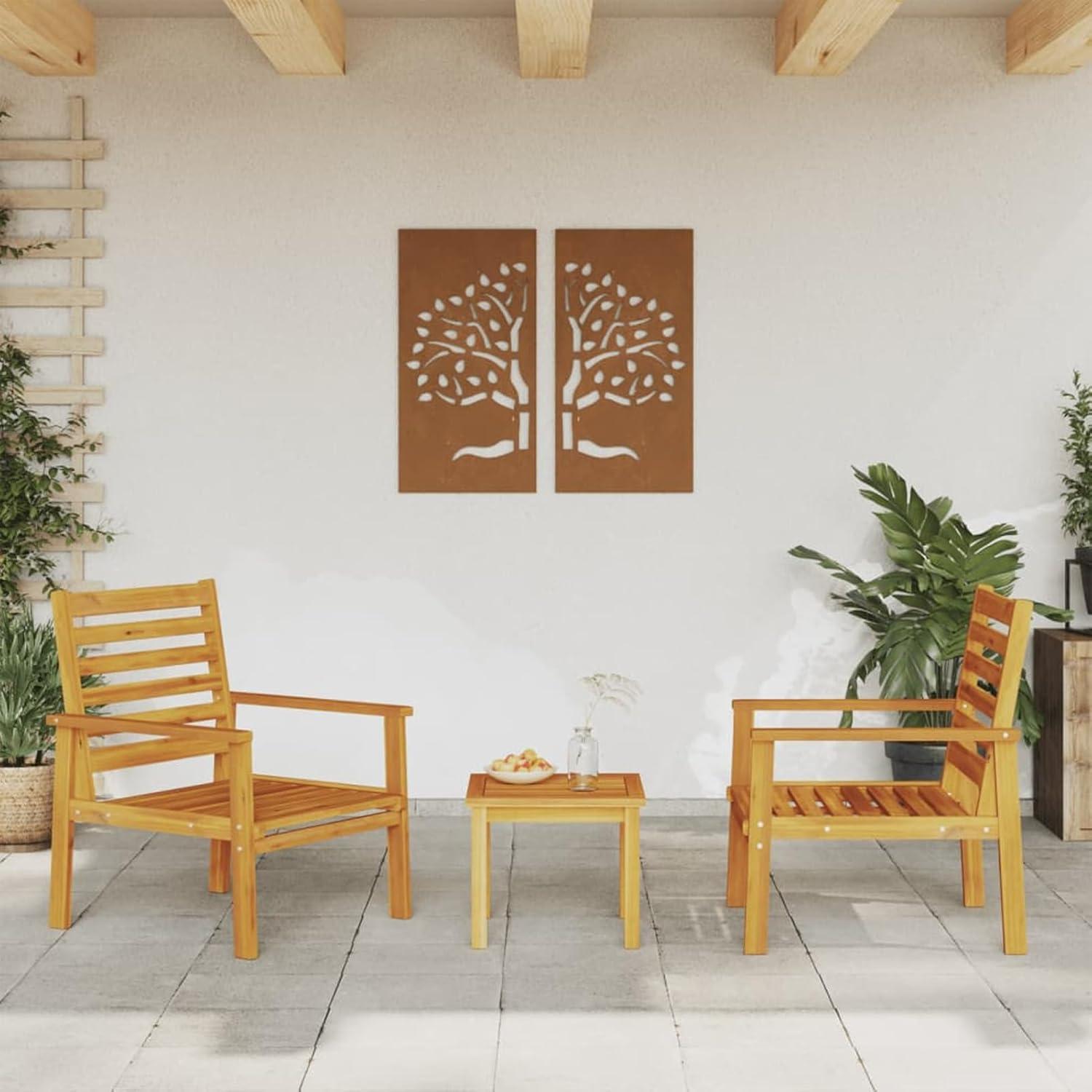 Gartenstühle-Set - Gartenstühle - Balkonstühle - Stühle aus Akazienholz - Gartenmöbel - Massives Akazienholz