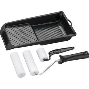 Böttcher-AG Farbroller Schaumstoff, 5 & 10cm, für Lack, mit 3 Lackwalzen & Farbwanne