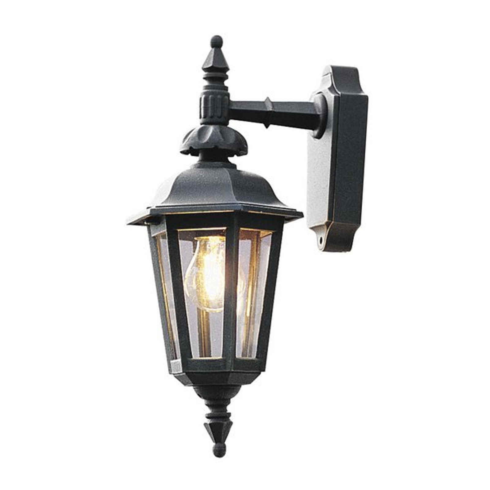 Konstsmide Pallas Down klassieke muurlamp zwart