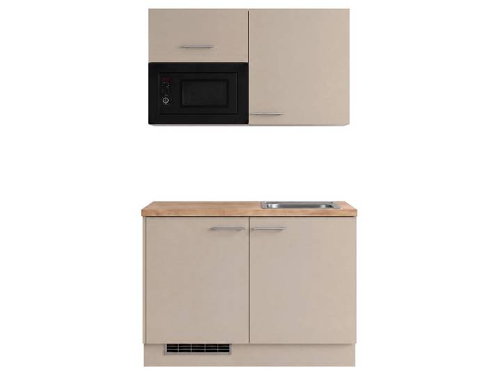 Impuls Miniküche IP 1200, Eichefarben, Hellgrau, nur wie online abgebildet bestellbar, 121.6 cm, seitenverkehrt erhältlich, vormontierter Korpus, Küchen, Küchenzeilen & Küchenblöcke, Küchenzeilen