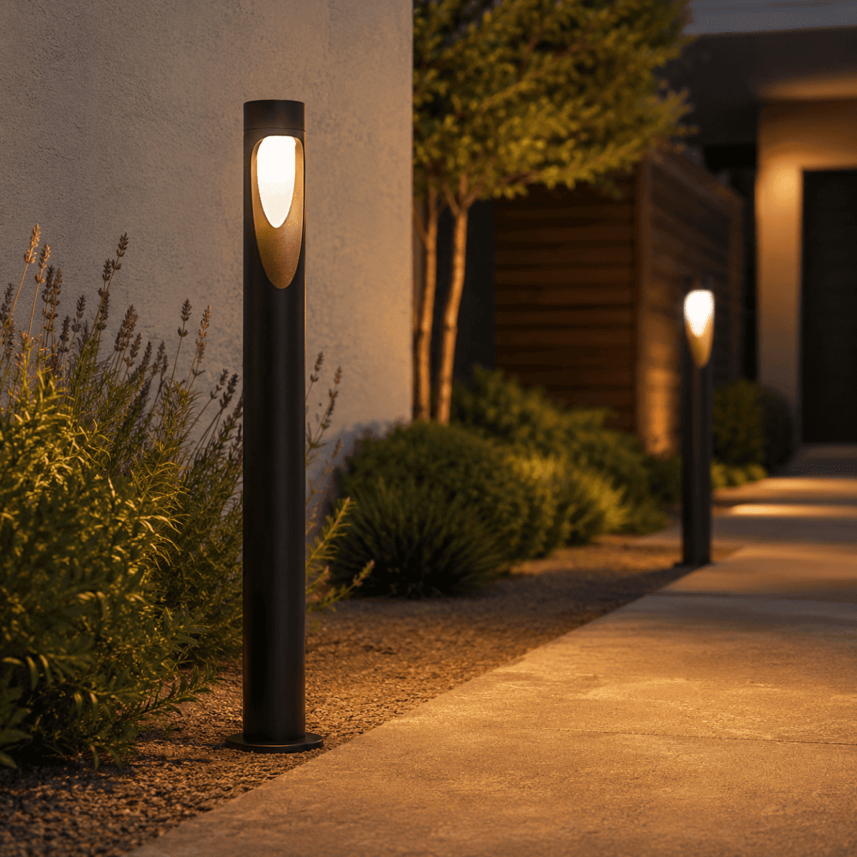 VTAC Borne Extérieure LED 6W Colonne Noir IP65 80cm - Blanc Chaud 2300K - 3500K