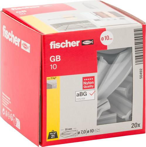 Fischer 050492GB 10 Gasbetondübel 55mm 10mm 20St.