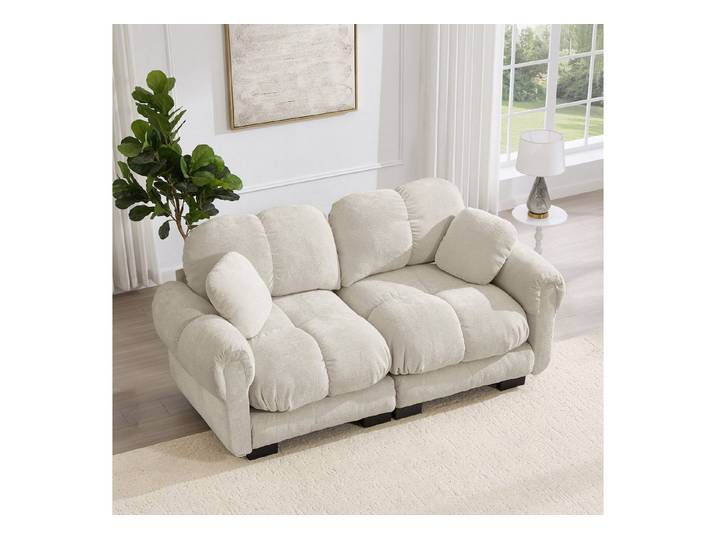 Odikalo 2-Sitzer Schlafsofa Polstersofa Ecksofa, Feines Steppdesign, eleganter Stil, Modulares sofa,Dicke Sitzkissen,Weich & Stützend,Ergonomisch geformte Rückenlehne,Einfach Aufzubauen