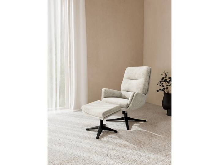 Livetastic Relaxsesselset Suton, Beige, Schwarz, Metall, 73x95.5x91 cm, Wohnzimmer, Sessel, Relaxsessel