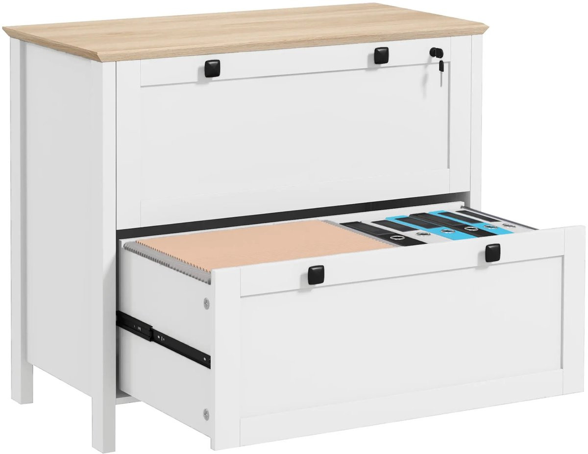 Homcom Moderne Ladekast met Slot voor Thuis en Kantoor, B/D/H: 40 x 72 x 79 cm
