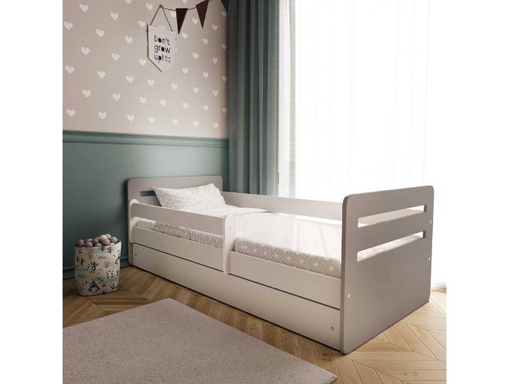 Kinderbett 80 x 160cm mit Lattenrost Grau/Grau
