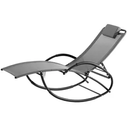 GreenYard Garten-Schwungliege mit 4-fach Verstellung, ca. 177-143 x 63 x 64-106 cm – Grau