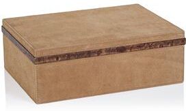 Zodax Chelia Suede Decorative Box with Burlwood Trim