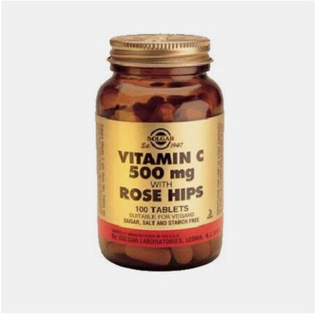 SOLGAR VITAMINA C + ROSEIRA BRAVA 500mg 100 COMPRIMIDOS