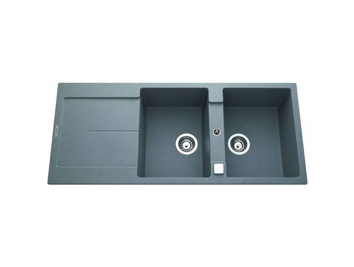 Evier granit 2 bacs TAM TAM 116 x 50 cm gris