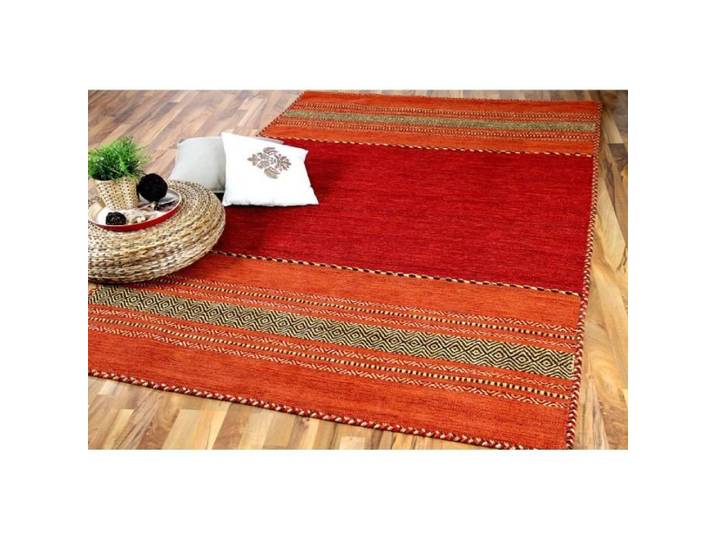 Tapis kilim - PERGAMON - Navarro - Naturel - Rouge orange - 120x180 cm