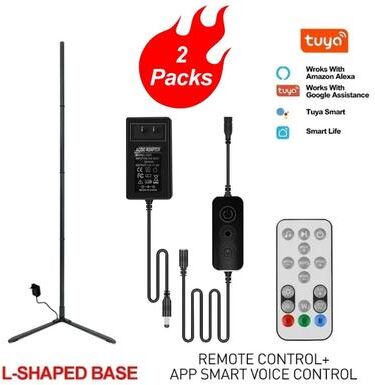 Uplift Picks Smart RGB Corner Floor Lamp Pair With App And Remote Control l App (2 Pcs) 180 Cm 70 Inch us Plug
