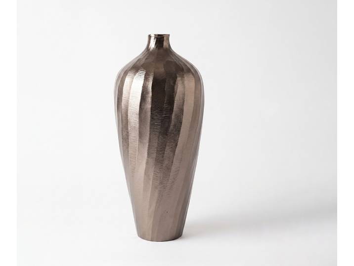 Vase Torvia B17 x T17 x H41 cm Aluminium Mokka Bronze Handgemacht, Wohnaccessoires
