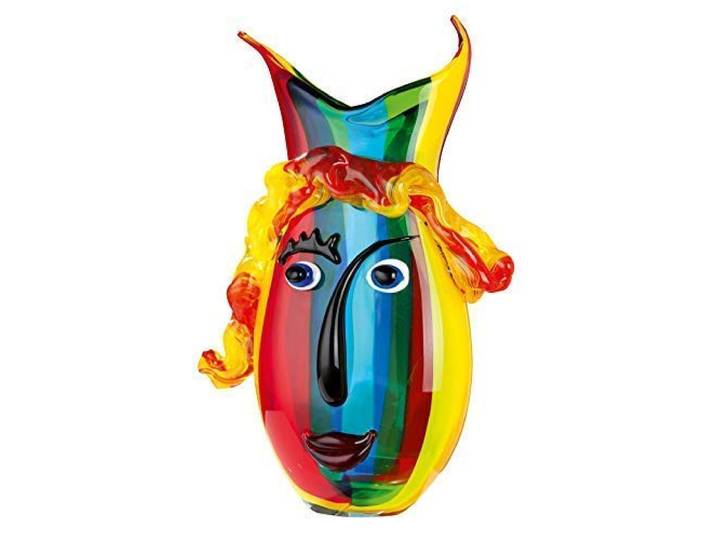 GILDE GLAS art Design Vase - Geschenk für Frauen - handgefertigt H 37 cm 5_Mehrfarbig