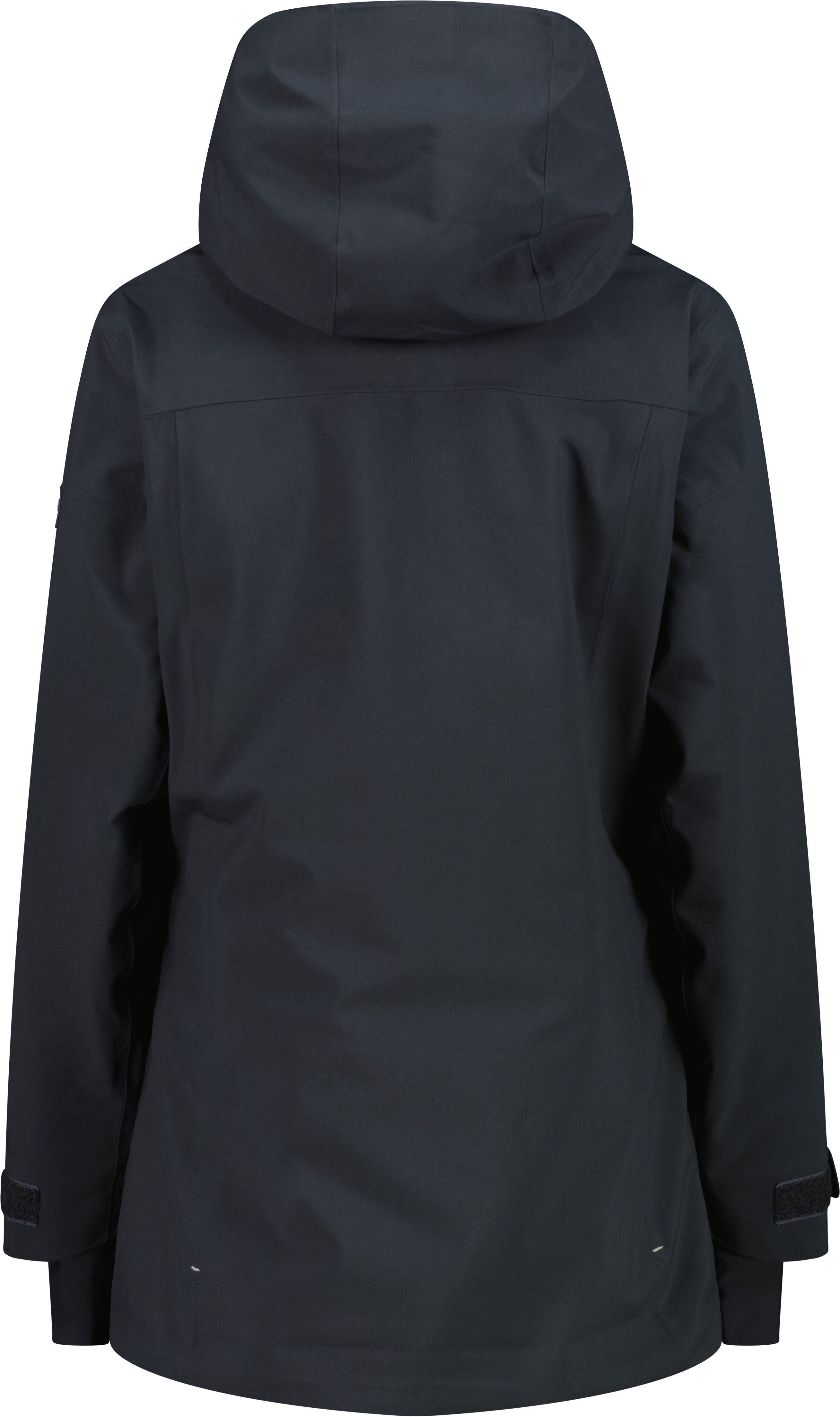Funktionsparka CMP "WOMAN LONG JACKET FIX HOOD", Damen, Gr. 42, schwarz (antracite), Obermaterial: 100% Polyester. Futter: 100% Polyester. Wattierung: 100% Polyester, Jacken Funktionsparka, Winddicht,Wasserdicht, Getapte Nähte, Wärmende Wattierung