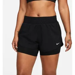 NIKE Damen Shorts W NK ONE DF MR 3IN 2N1 SHORT, Größe XL in Schwarz Schwarz