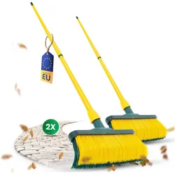 Krallenbesen Set 30 cm Holz mit Stiel Schneebesen Kratzbesen Rasenbesen Besen für draußen Outdoor Garden Broom (2, 30 cm Besen mit Stiel)