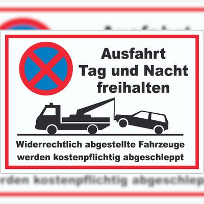 HB-Druck Parken verboten Ausfahrt Tag und Nacht freihalten Aufkleber A3 (297x420mm)