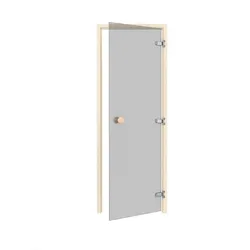 Saunatür Classic - Espe / Glas Grau / 80 x 200