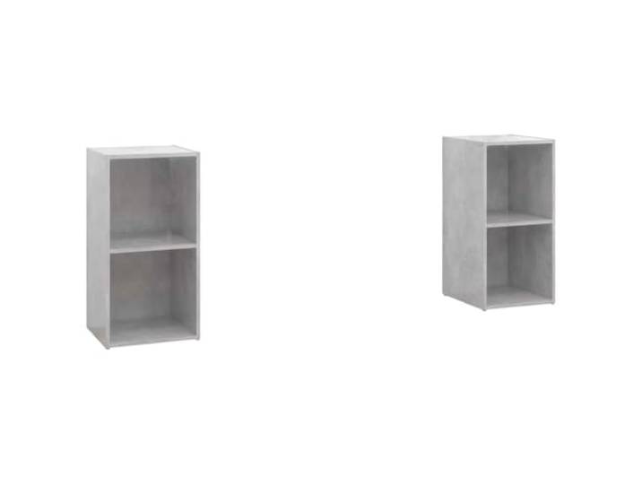 GKHPYURE TV-Schrank 2 Stück grau Beton 72 x 35 x 36,5 cm Holz mehrschichtig Horizontale oder vertikale Platzierung, 2 Fächer, Montage erforderlich