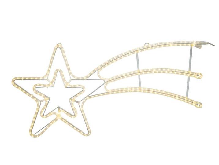 STT Dekofigur Comet Metall Kautschuk warmweiss 118 cm 27 W , gold, B/H/T: 55cm, Dekofiguren, Dekofigur