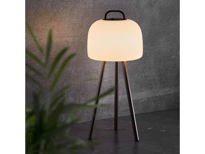 Nordlux LED-Tischleuchte Kettle Tripod Metall, Schirm 22cm Kettle, dimmbar, schwarz, Metall, Design, Tischleuchte