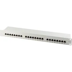 S-Conn Patchpanel Cat.6 Rackeinbau 48,3 cm (19") 24-Port lichtgrau, Server Zubehör, Grau