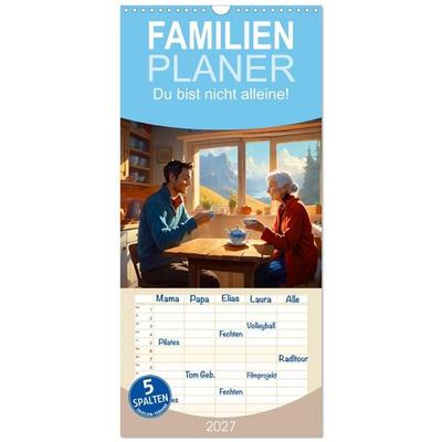 Familienplaner 2027 - Du bist nicht alleine! mit 5 Spalten (Wandkalender, 21 x 45 cm) CALVENDO
