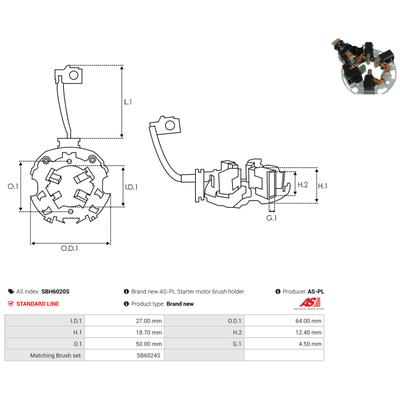 AS-PL Halter, Kohlebürsten SBH6020S