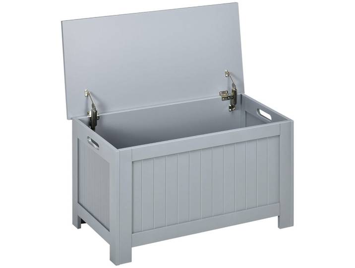 ComfortXL Kissenbox De-12548 mit Sicherheitsschanieren Grau, 40x46x81 cm, Gartenzubehör, Kissenboxen