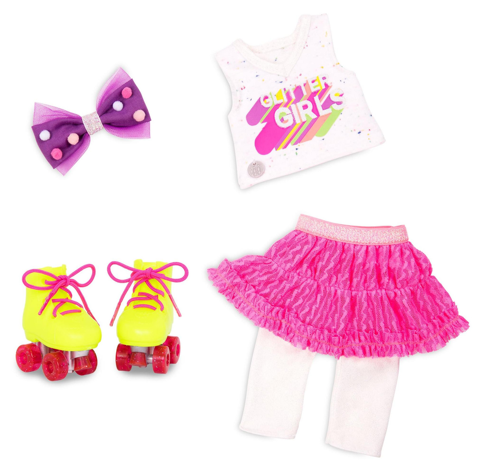 Glitter Girls Deluxe poppenoutfit met rolschaatsen