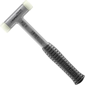 HALDER Schonhammer SUPERCRAFT, 3377.030, Kopf-Ø 30mm, 2 Nyloneinsätze, mit Stahlrohrstiel, rückschlagfrei