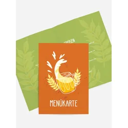 Menükarten Geburtstag selbst gestalten mit Spruch und Fotos im Onlinedesigner bei Meine-Kartenmanufaktur.de