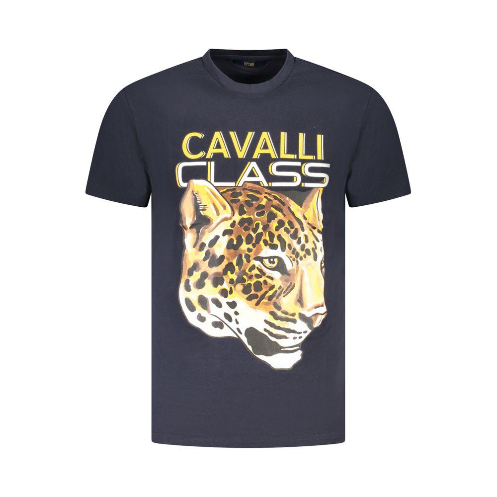 Cavalli Class Blu Baumwoll Herren T-Shirt