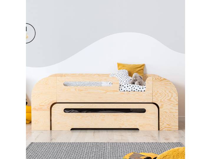Lit 90x190 entrée droite sommier et tiroir inclus Thomas Bois