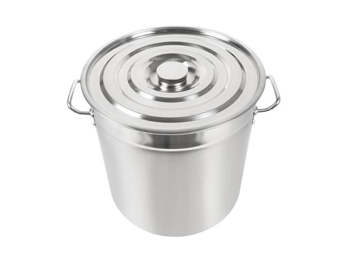 50L Edelstahl Fass Kochtopf, Gastronomie Kochtopf Groß Suppentopf Saucepan Edelstahl Kochtöpfe mit Deckel, Gastro Kochtopf set, Topf groß für ALLE Herdarten & Große Küchen