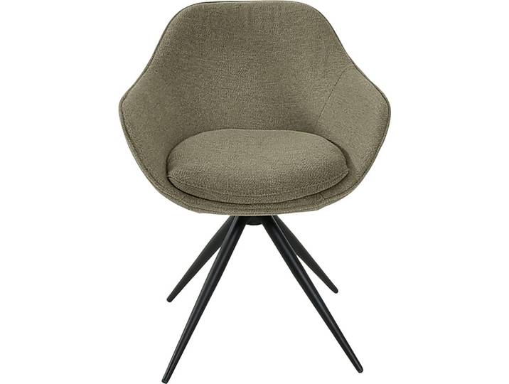 Drehstuhl K+W KOMFORT & WOHNEN ZOOM , grün (salbei 25), B:60cm H:83cm T:57cm, Stühle, Drehstuhl, 4-Fuss Drehstuhl mit Gestell aus Metall schwarz Struktur