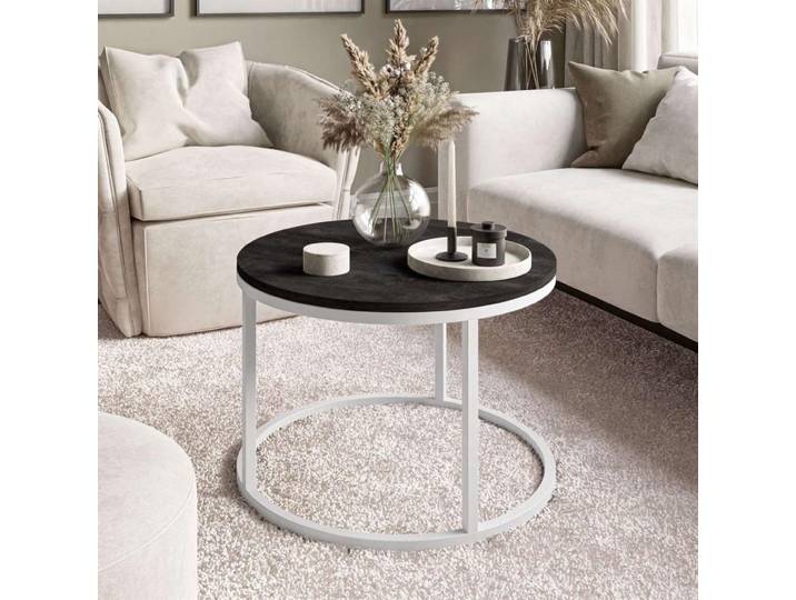 Runder Couchtisch CIRI Dunkelbeton