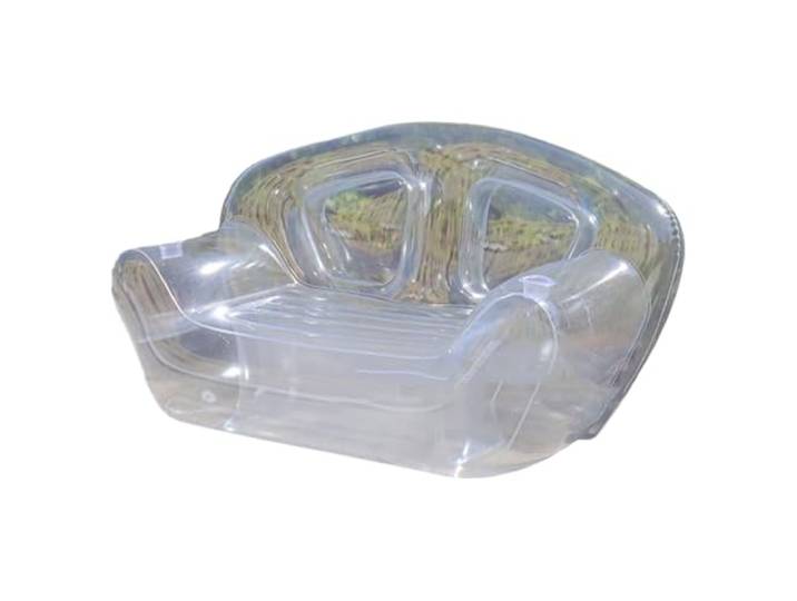 Cammeciso PVC Aufblasbares Sofa,Klarer Aufblasbarer Stuhl,Transparente Aufblasbare Couch,Transparente Stuhl Sofa Doppelte Personen,Transparentes Aufblasbares Camping Sofa,Wasserdicht