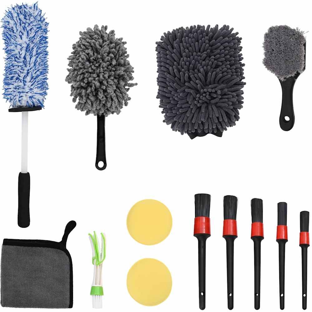 vidaXL Set de brosses pour voiture Multicolore polyrotin