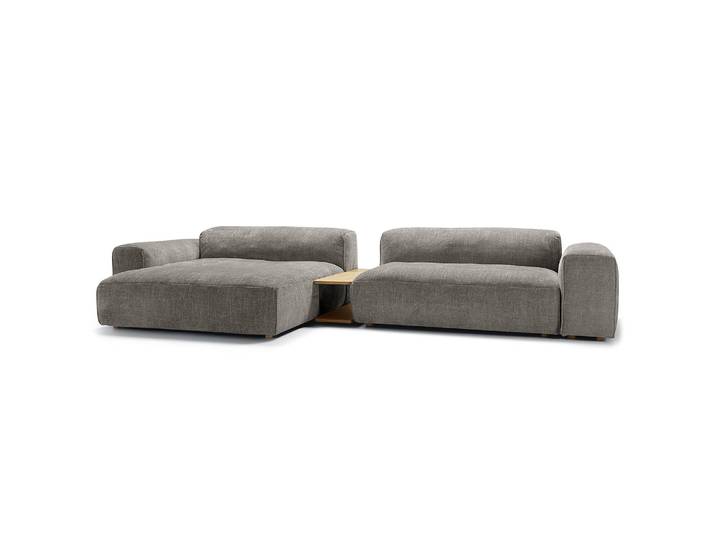 Ecksofa EPIC+ mit Longchair Grau Chenille Bloem 385cm Longchair beidseitig montierbar Modern