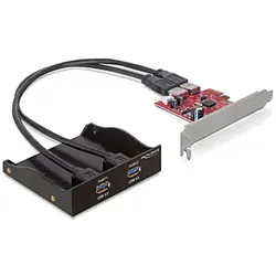 Delock USB 3.0 Front Panel, 2-Port, inkl. PCI Express Card, Kontrollerkarte
